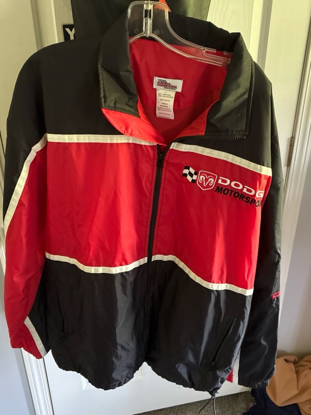Dodge Motorsport Men's Red and Black Racing Windbreaker